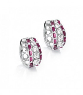 SILVER EARRINGS & SYNTHETIC DIAMONDS SIGNITY - Le Monde du Bijou - OZ9628