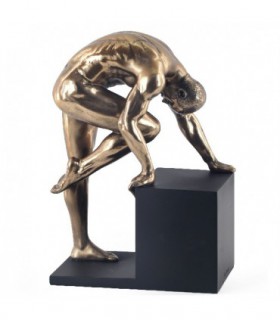 Statue of a naked athlete stretching the body. - 97416