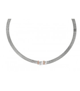 COLLAR MALLA MILANESA ACERO Y PLATA - YVETTE RIES - 7 9 269 42561 001