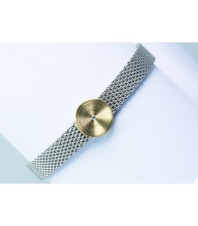 ANILLO BI-COLOR PLATA Y CHAPADO ORO - YVETTE RIES - 4 9 70 42016