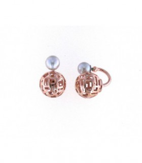 PENDIENTES PLATA CHAPADO ORO ROSA Y PERLA - FIFTH SEASON BY ROBERTO COIN - SRV777EA0939