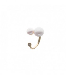GOLD PLATED SILVER RING WITH PEARLS - SALVATORE - 164S0013