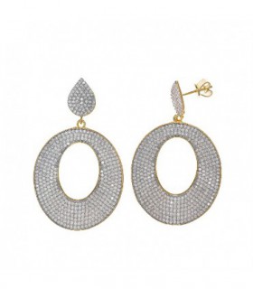 EARRINGS, SILVER GOLD PLATED AND ZIRCONS - SALVATORE - 249A0011