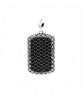 COLGANTE PARA HOMBRE, PLATA, ESPINELA NEGRA - ALBERT M. - WSOX00127.BS