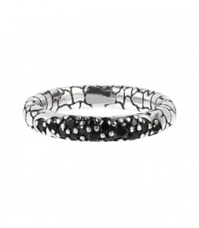 ANILLO PLATA CON ESPINELA NEGRA - ALBERT M. - WSOX00063.BS