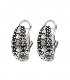 SILVER EARRINGS WITH BLACK SPINEL - ALBERT M. - WSOX00090.BS-S