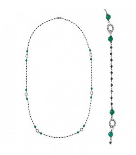 COLLAR PLATA CON PIEDRAS SEMIPRECIOSAS - ALBERT M. - WSOX00187.GR