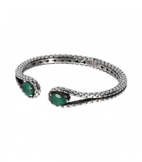 PULSERA PLATA CON AGATA VERDE - ALBERT M. - WSOX00179.GRN
