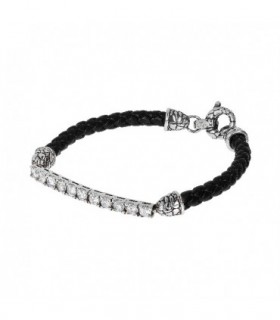 PULSERA CUERO Y PIEDRAS PARA ÉL - ALBERT M. - WSOX00191.WH