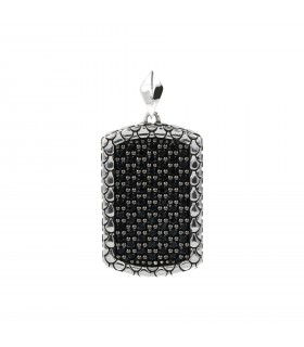 ANILLO PLATA CON ESPINELA NEGRA - ALBERT M. - WSOX00081.BS