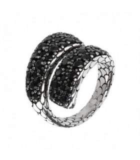 ANILLO PLATA CON ESPINELA NEGRA - ALBERT M. - WSOX00132