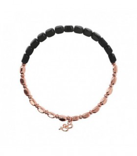 BRACELET ONYX AND ROSE GOLD PLATED - BRONZALLURE - WSBZ01655.BO