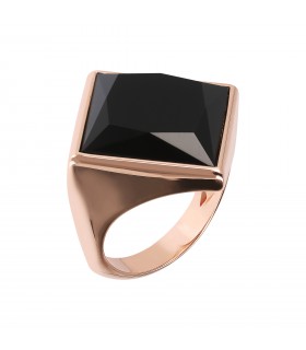 ROSE GOLD PLATED EARRINGS WITH ONYX - BRONZALLURE - WSBZ01606.BO