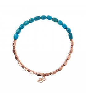BRACELET ONYX AND ROSE GOLD PLATED - BRONZALLURE - WSBZ01655.BO
