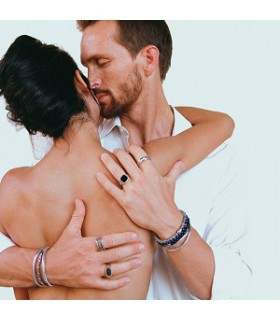 SILVER RING WITH BLACK SPINEL - ALBERT M. - WSOX00080.BS