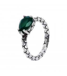 PULSERA PLATA CON AGATA VERDE - ALBERT M. - WSOX00179.GRN