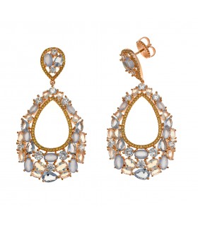 COLLAR PLATA CHAPADO ORO ROSA Y CUARZOS - SALVATORE - 236C0008